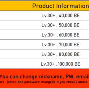 Level 30 | 40K BE + | Non-Random | Unranked | 0% Recovery